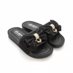 Elegant Bow Slip-On Sandals for Women - Soft & Stylish