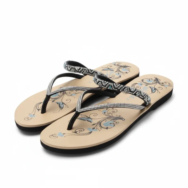 Excel Women’s Stylish Butterfly Printed Flip-Flop Sandals