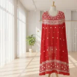 Exclusive Red Cotton Unstitched Heavy Mirror & Embroidery Work