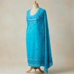 Exclusive Sky Blue Cotton Unstitched with Heavy Mirror & Embroidery Work