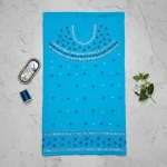 Exclusive Sky Blue Cotton Unstitched with Heavy Mirror & Embroidery Work