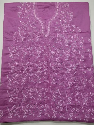 Exclusive Cotton Unstitched with All-Over Embroidery & Sequins
