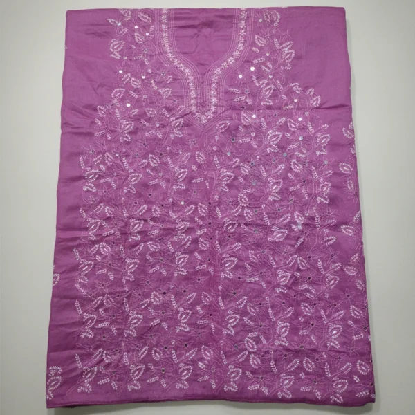 Handmade Customized Queen of Pink Cotton Unstitched with All-Over Embroidery & Sequins