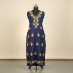 Exclusive Black & Red Contrast Unstitched Cotton Mirror Work.