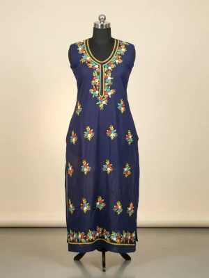 Exclusive Black & Red Contrast Unstitched Cotton Mirror Work.