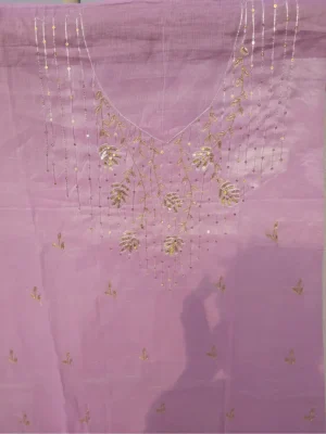 Baby Pink Embroidered Lawn Dress Elegant Floral Party Wear for Women