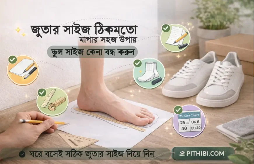 জুতার সাইজ ঠিকমতো মাপার সহজ উপায় ভুল সাইজ কেনা বন্ধ করুন